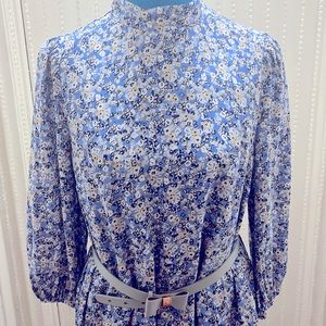 Ann Taylor  Light BLUE Floral Dress